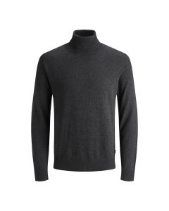 Jack & Jones Emil Knit Roll Neck Dark Grey Melange