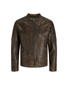 Jack & Jones Richard Leather Jacket Bruin