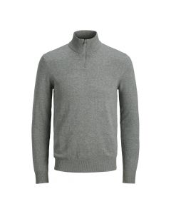 Jack & Jones Emil Knit Half Zip Light Grey Melange