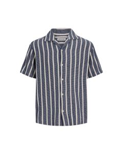 Jack & Jones Coba Stripe Resort Shirt Ocean Cavern