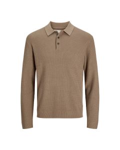 Jack & Jones Cooper LS Knit Polo Greige