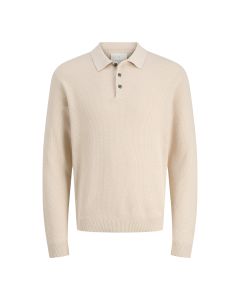 Jack & Jones Cooper LS Knit Polo Beige