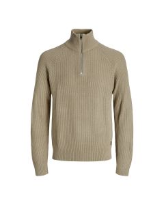 Jack & Jones Pannel Knit Half Zip Beige