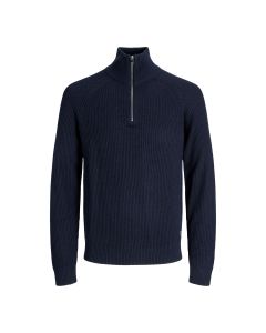 Jack & Jones Pannel Knit Half Zip Sky Captain