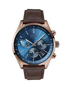 Hugo Boss Horloge Grand Prix Roségoud/Blauw 44mm