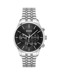 Hugo Boss Horloge Avery Zilver/Zwart 42mm