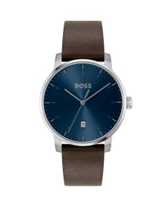 Hugo Boss Horloge Dean Blauw/Zilver/Bruin 41mm