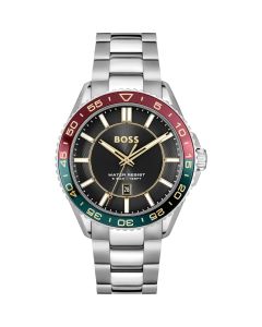Hugo Boss Horloge Runner Zilver/Zwart 43mm