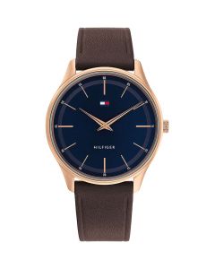Tommy Hilfiger Horloge Adrian Rosegoud/Blauw 40mm