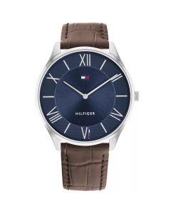 Tommy Hilfiger Horloge Becker Zilver/Blauw 43mm