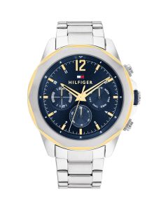 Tommy Hilfiger Horloge Lars Zilver/Blauw 46mm