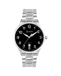 Accurist London Classic Heren Horloge Zilver/Zwart 37mm