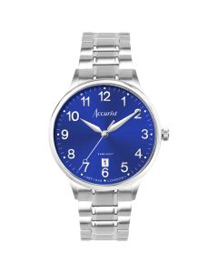 Accurist Londen Classic Heren Horloge Zilver/Blauw 37mm