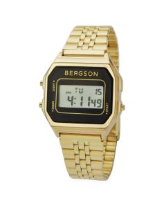 Bergson retro horloge unisex goud 34mm