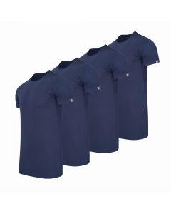 Cappuccino Italia 4-pack T-shirts heren ronde hals navy - extra lang