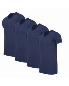 Cappuccino Italia 4-pack T-shirts V-Hals heren navy - extra lang