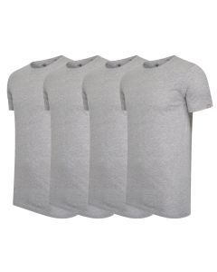 Cappuccino Italia 4-pack T-shirts heren ronde hals grijs - extra lang