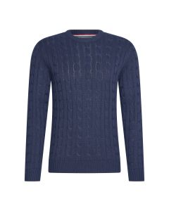 Cappuccino Italia cable pullover heren navy
