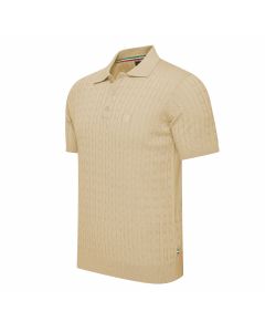 Cappuccino Italia Caorle Cable Knit Polo Sand