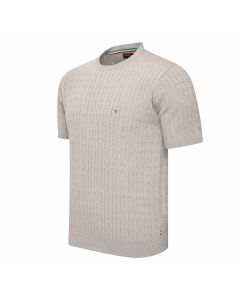 Cappuccino Italia Loreto Cable Knit Tee Grijs