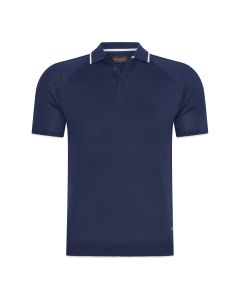Cappuccino Italia tipped Tricot polo heren navy blauw
