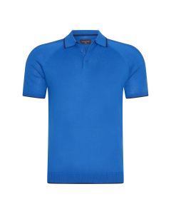 Cappuccino Italia tipped Tricot polo heren royal blue