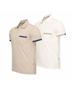 Cappuccino Italia Todi 2-Pack Polo Taupe/Wit