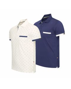 Cappuccino Italia Todi 2-Pack Polo Blauw/Wit