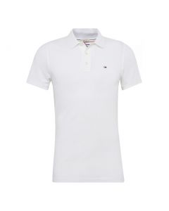 Tommy Jeans Slim Fit Pique Polo Wit