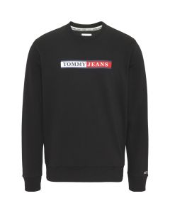 Tommy Jeans reg Essential Graphic crew sweater heren zwart