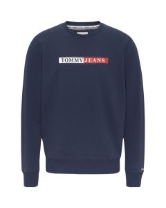 Tommy Jeans reg Essential Graphic crew sweater heren navy