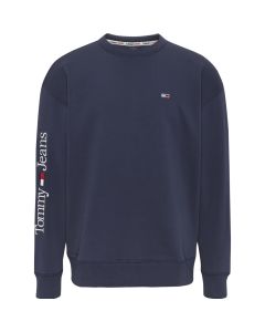 Tommy Jeans reg Linear Placement crew sweater heren navy