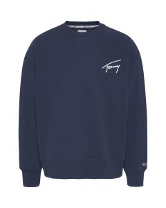 Tommy Jeans Signature crew sweater heren navy