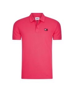 Tommy Jeans classic badge polo heren laser pink