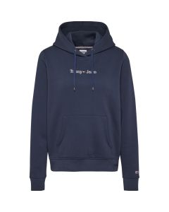 Tommy Jeans reg Serif Linear hoodie dames navy
