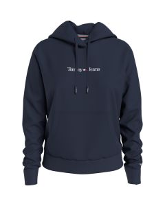 Tommy Jeans reg Serif Linear hoodie dames twilight navy