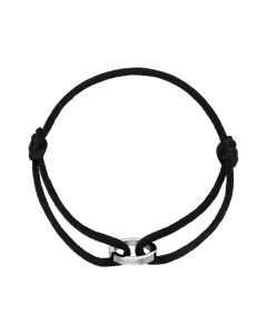 Furore Armband van roestvrij staal en nylon zilver