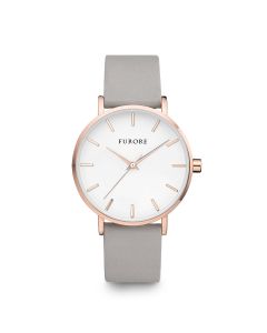 Furore Splashing Waves horloge rosegoud en Light grijs