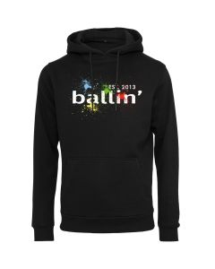 Ballin Est. 2013 paint splatter hoodie heren zwart