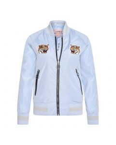 MHM Fashion Bomber Jacket Tiger Heads Blue