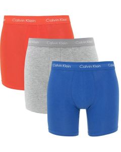 Calvin Klein 3-Pack Long Fit Boxers Royal/Grijs/Coral