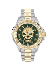 Philipp Plein Heren Horloge The Skull Zilver/Goud 41mm