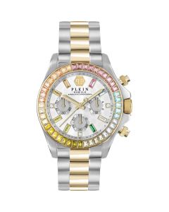 Philipp Plein Nobile chronograph horloge dames zilver/goud 38.5mm