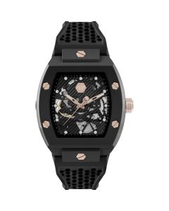 Philipp Plein Heren Horloge The Skeleton Zwart 44mm