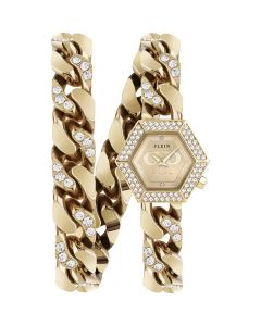 Philipp Plein Horloge Snake Hexagon Goud 24mm
