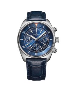 Jacob Zech Horloge Vienna Zilver/Blauw 42mm