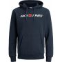 Jack & Jones Corp Old Logo sweat hood heren navy 