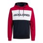 Jack & Jones JJelogo Blocking Sweat Hood Tango Red