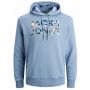 Jack and Jones JJ Fleur Sweat Hood Faded Denim