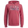 Jack and Jones JJ Fleur Sweat Hood Slate Rose 
